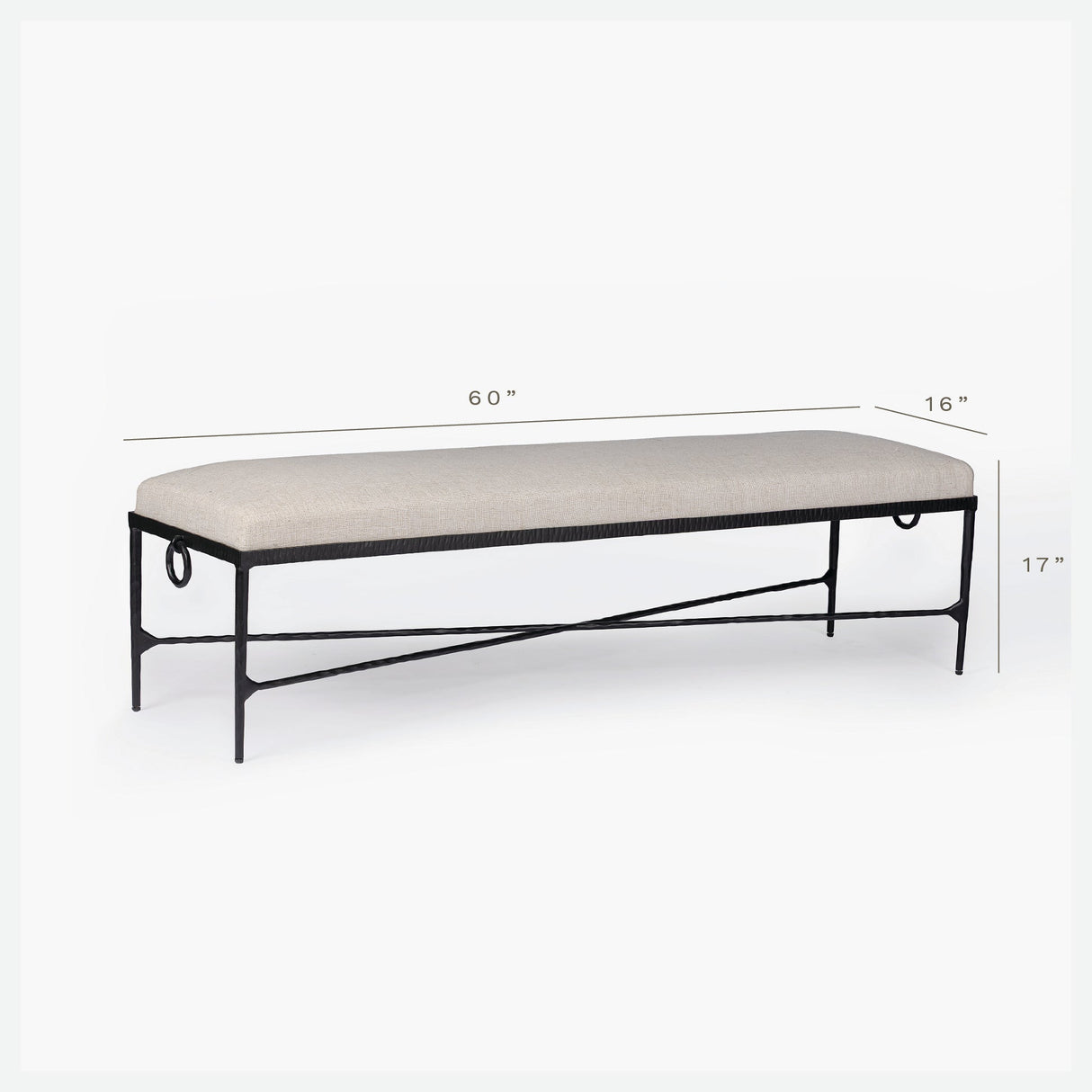 Loam Hammered Bench by Co.House Designs at Eve Furniture