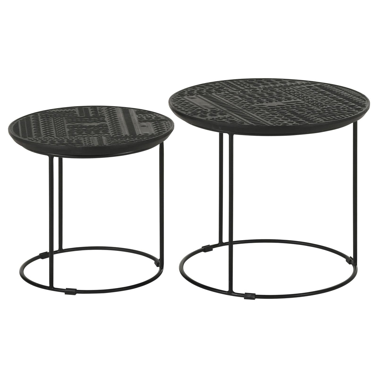 Loannis 2-Piece Round Nesting Table Matte Black