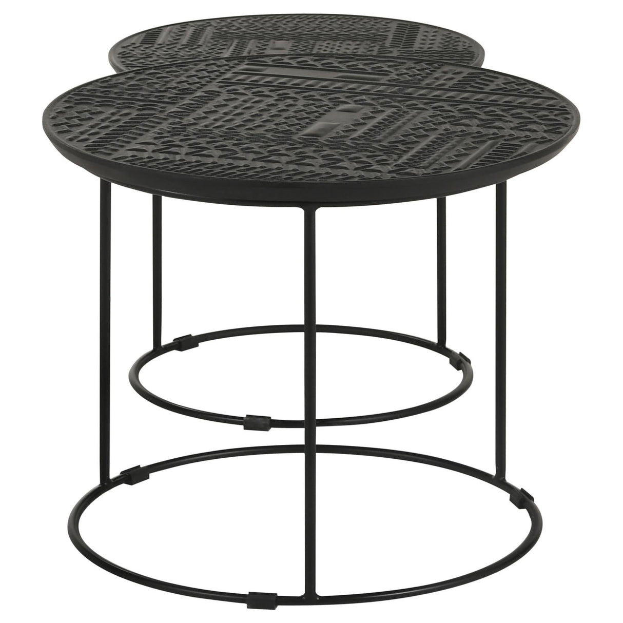 Loannis 2-Piece Round Nesting Table Matte Black