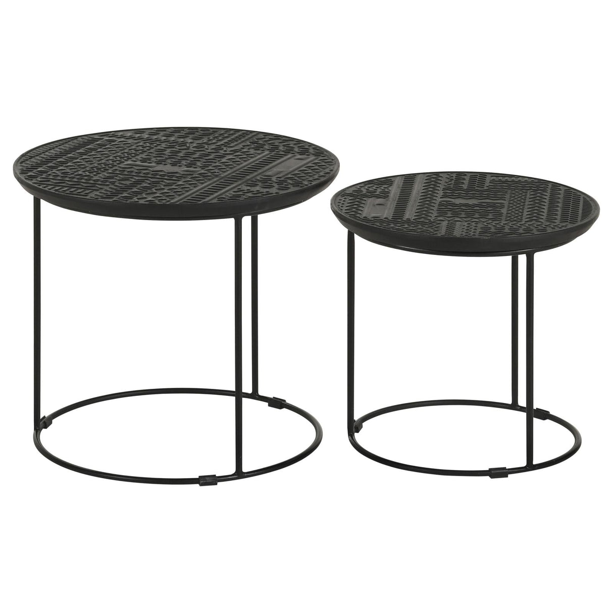 Loannis 2-Piece Round Nesting Table Matte Black