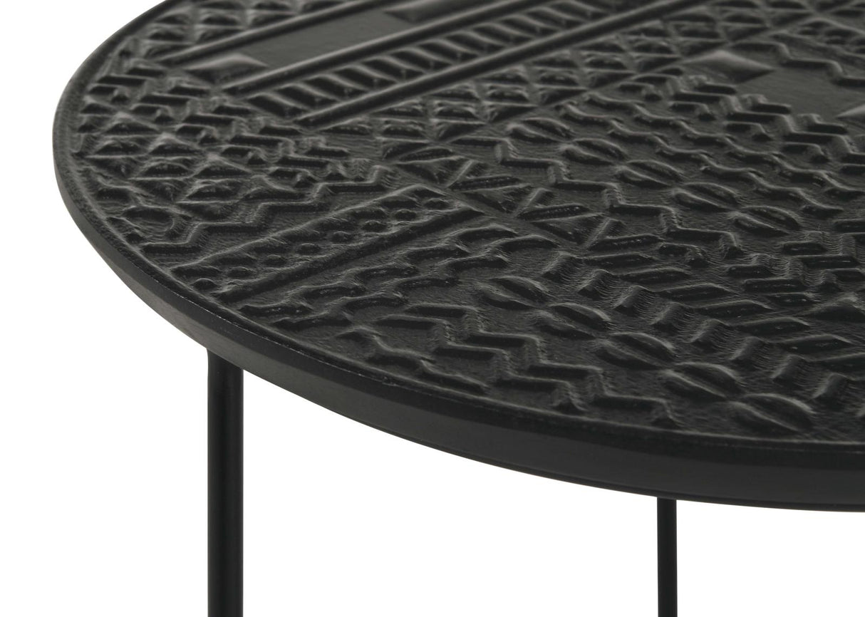 Loannis 2-Piece Round Nesting Table Matte Black