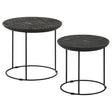 Loannis Matte Black 2-Piece Round Nesting Table by Coaster at Eve Furniture