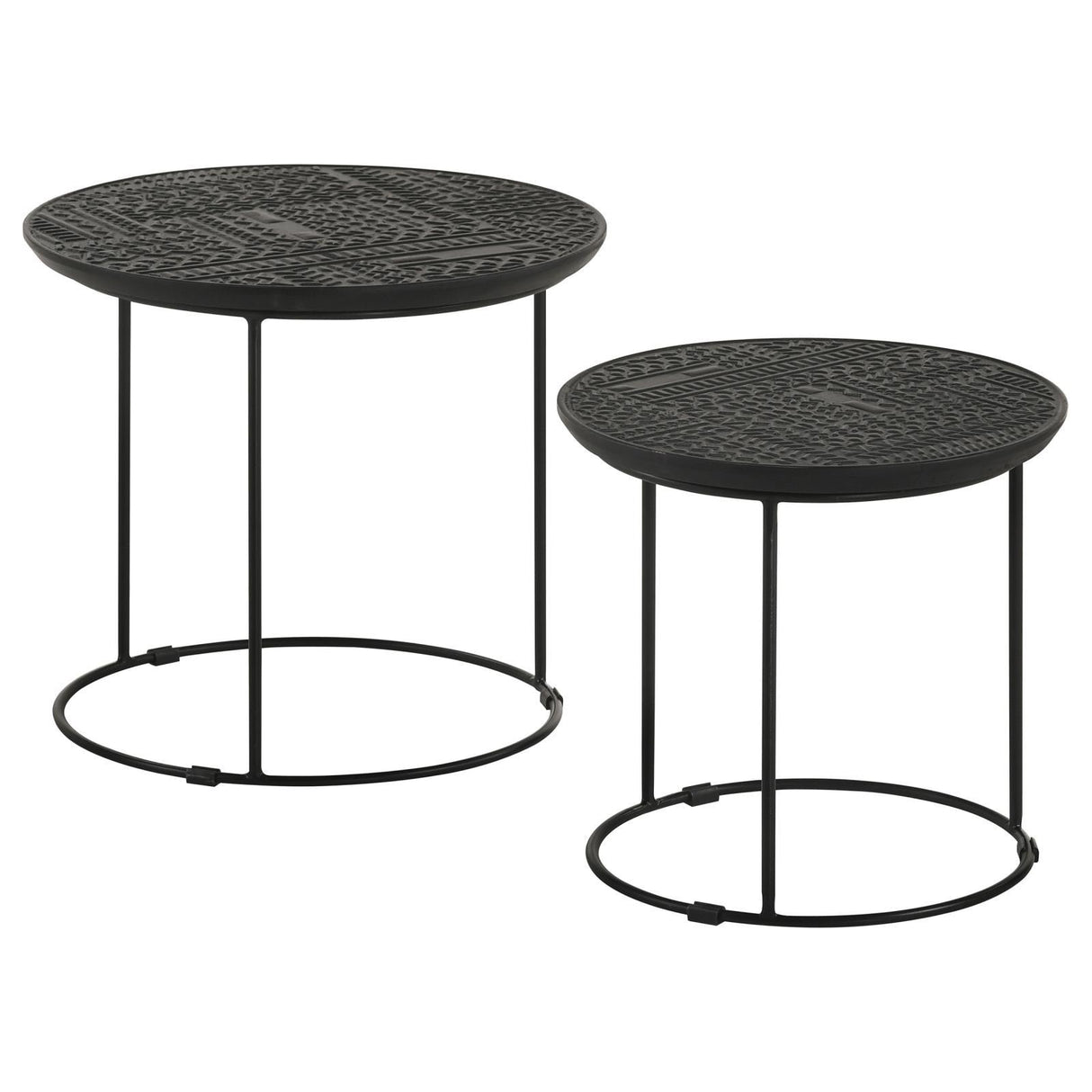 Loannis Matte Black 2-Piece Round Nesting Table by Coaster at Eve Furniture