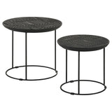 Loannis Matte Black 2-Piece Round Nesting Table by Coaster at Eve Furniture