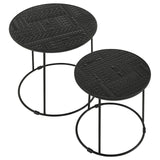Loannis Matte Black 2-Piece Round Nesting Table by Coaster at Eve Furniture