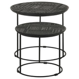 Loannis Matte Black 2-Piece Round Nesting Table by Coaster at Eve Furniture