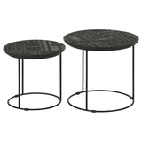 Loannis Matte Black 2-Piece Round Nesting Table by Coaster at Eve Furniture