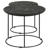 Loannis Matte Black 2-Piece Round Nesting Table by Coaster at Eve Furniture