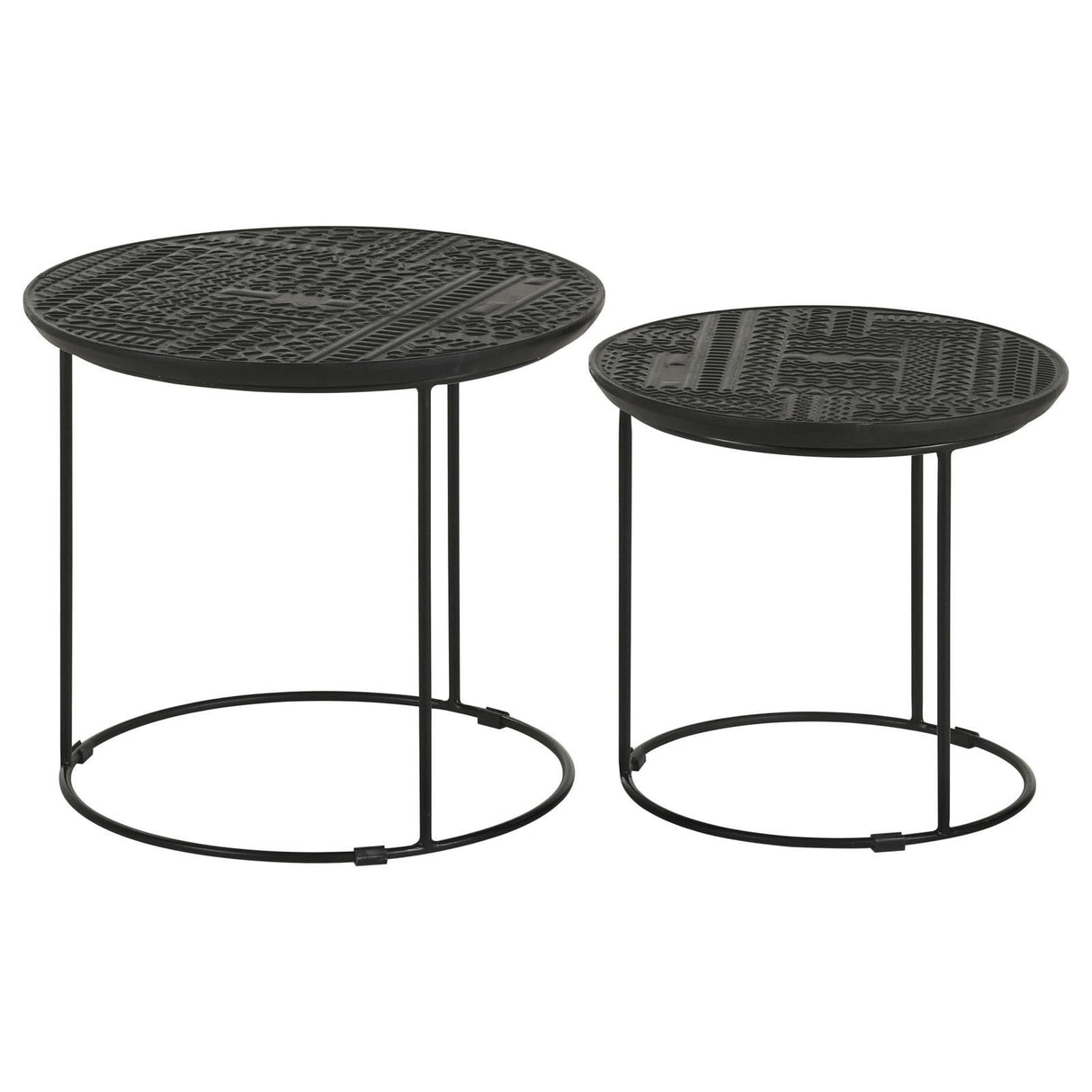 Loannis Matte Black 2-Piece Round Nesting Table by Coaster at Eve Furniture