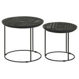 Loannis Matte Black 2-Piece Round Nesting Table by Coaster at Eve Furniture