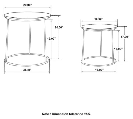 Loannis Matte Black 2-Piece Round Nesting Table by Coaster at Eve Furniture