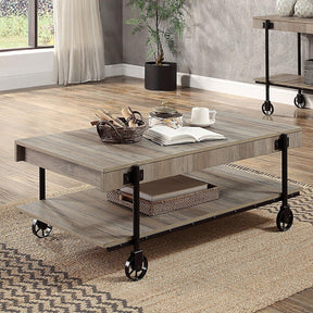 Lobb Natural Tone/Black Coffee Table by Furniture of America at Eve Furniture