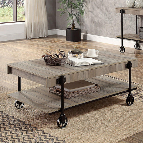 Lobb Natural Tone/Black Coffee Table by Furniture of America at Eve Furniture