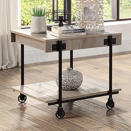 Lobb Natural Tone/Black End Table by Furniture of America at Eve Furniture