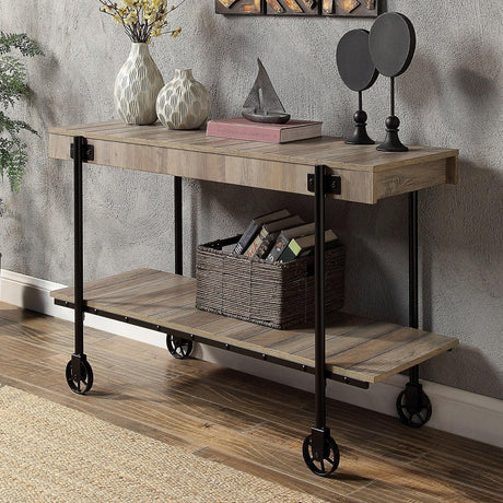 Lobb Natural Tone/Black Sofa Table by Furniture of America at Eve Furniture