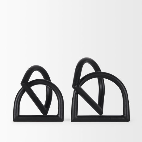 Locke Large Matte Black Metal Decorative Object by Mercana at Eve Furniture