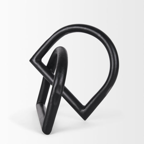 Locke Large Matte Black Metal Decorative Object by Mercana at Eve Furniture