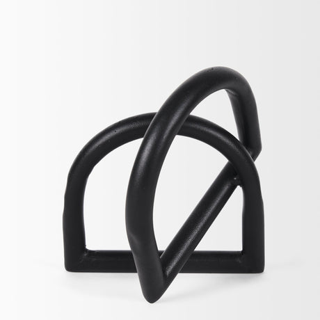 Locke Large Matte Black Metal Decorative Object by Mercana at Eve Furniture