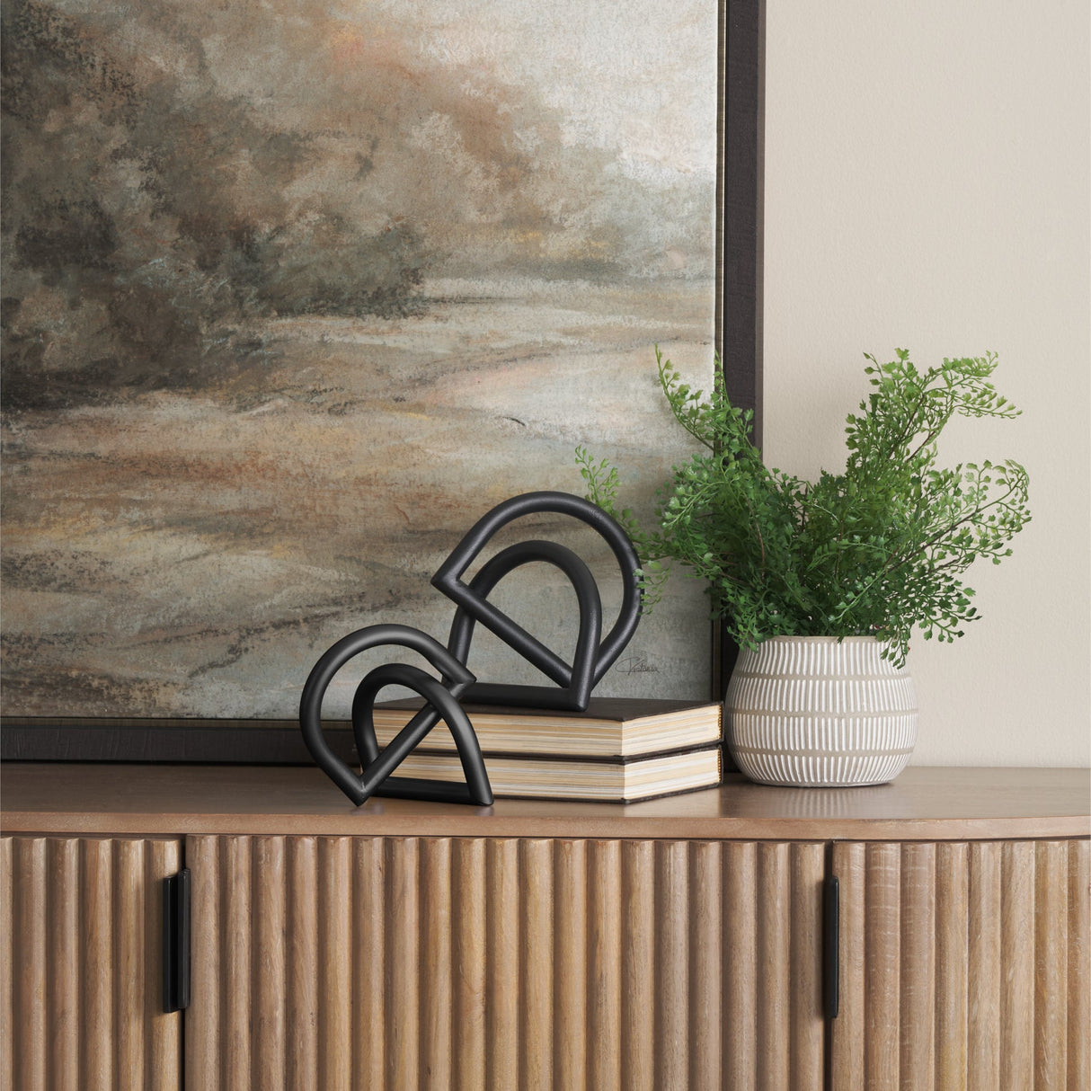 Locke Large Matte Black Metal Decorative Object by Mercana at Eve Furniture