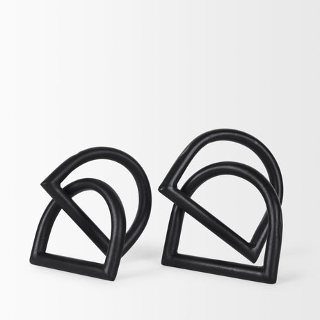 Locke Large Matte Black Metal Decorative Object by Mercana at Eve Furniture