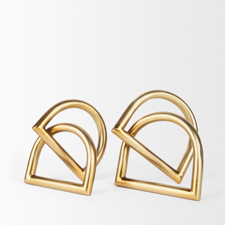 Locke Small Matte Gold Metal Decorative Object by Mercana at Eve Furniture