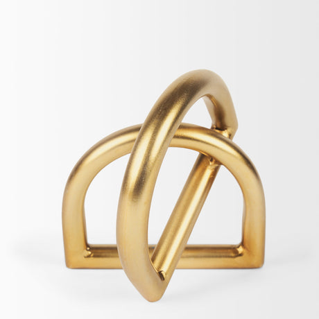 Locke Small Matte Gold Metal Decorative Object by Mercana at Eve Furniture