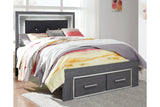 Lodanna Gray Full LED Upholstered Storage Panel Bed by Ashley at Eve Furniture