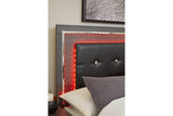 Lodanna Gray King LED Upholstered Panel Bed by Ashley at Eve Furniture