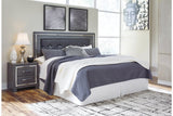Lodanna Gray King LED Upholstered Panel Bed by Ashley at Eve Furniture