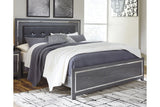 Lodanna Gray King LED Upholstered Panel Bed by Ashley at Eve Furniture
