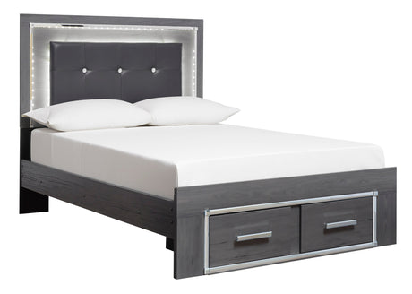 Lodanna Gray LED Storage Youth Panel Bedroom Set by Ashley at Eve Furniture