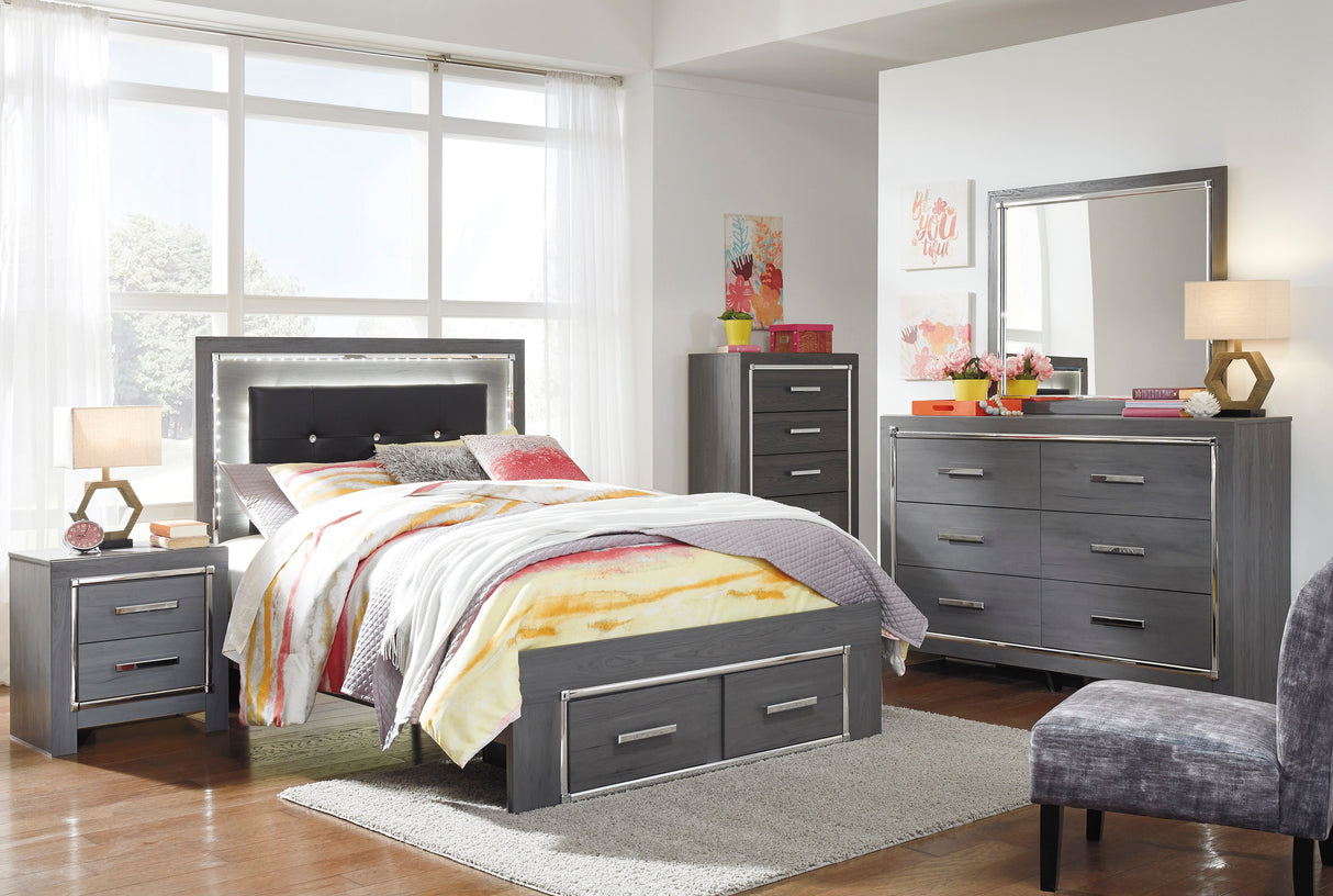 Lodanna Gray LED Storage Youth Panel Bedroom Set by Ashley at Eve Furniture