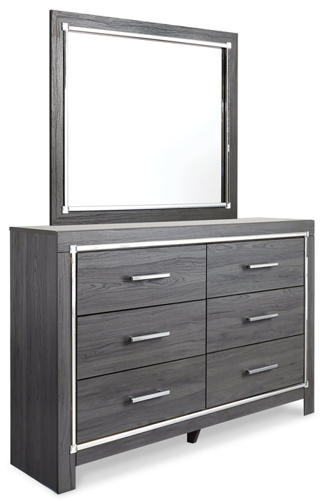 Lodanna Gray LED Upholstered Panel Bedroom Set by Ashley at Eve Furniture