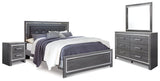Lodanna Gray LED Upholstered Panel Bedroom Set by Ashley at Eve Furniture