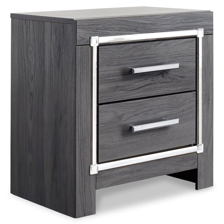 Lodanna Gray LED Upholstered Panel Bedroom Set by Ashley at Eve Furniture