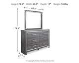 Lodanna Gray LED Upholstered Panel Bedroom Set by Ashley at Eve Furniture