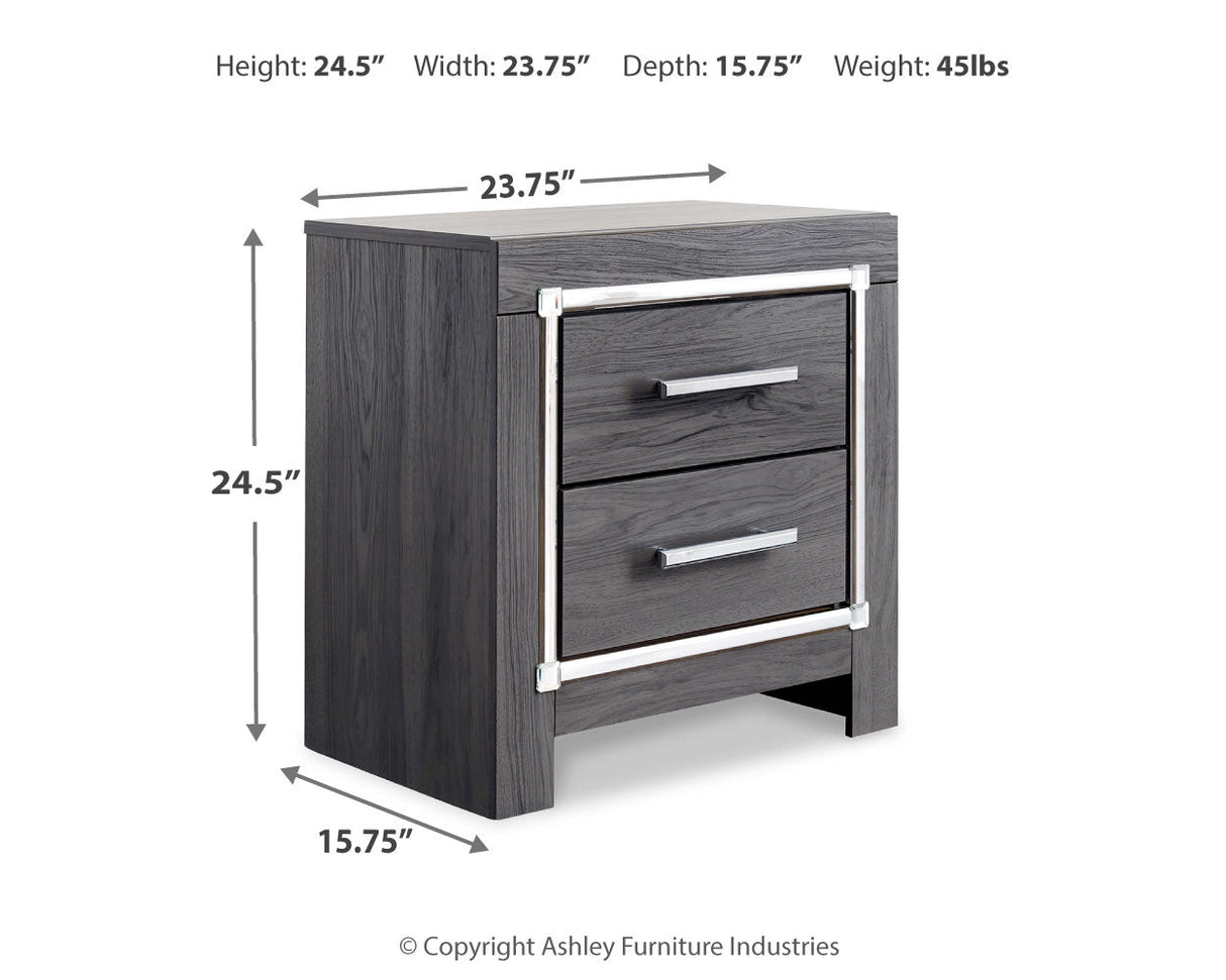 Lodanna Gray LED Upholstered Panel Bedroom Set by Ashley at Eve Furniture