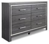 Lodanna Gray LED Upholstered Panel Bedroom Set by Ashley at Eve Furniture