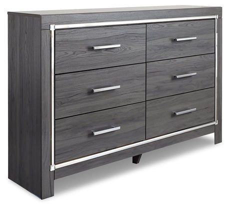 Lodanna Gray LED Upholstered Panel Bedroom Set by Ashley at Eve Furniture