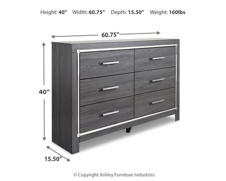 Lodanna Gray LED Upholstered Panel Bedroom Set by Ashley at Eve Furniture