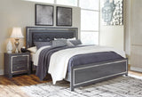 Lodanna Gray LED Upholstered Panel Bedroom Set by Ashley at Eve Furniture