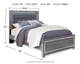 Lodanna Gray LED Upholstered Panel Bedroom Set by Ashley at Eve Furniture