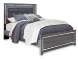 Lodanna Gray LED Upholstered Panel Bedroom Set by Ashley at Eve Furniture