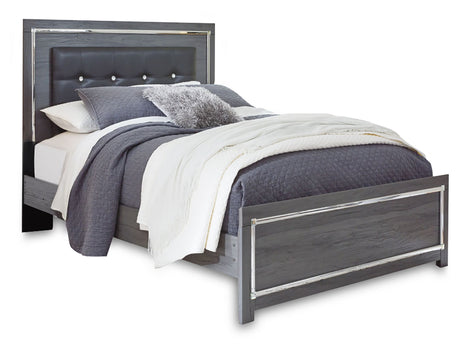 Lodanna Gray LED Upholstered Panel Bedroom Set by Ashley at Eve Furniture