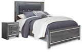Lodanna Gray LED Upholstered Panel Bedroom Set by Ashley at Eve Furniture