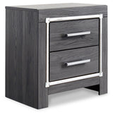 Lodanna Gray LED Upholstered Storage Panel Bedroom Set by Ashley at Eve Furniture