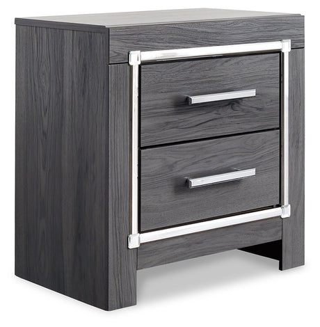Lodanna Gray LED Upholstered Storage Panel Bedroom Set by Ashley at Eve Furniture