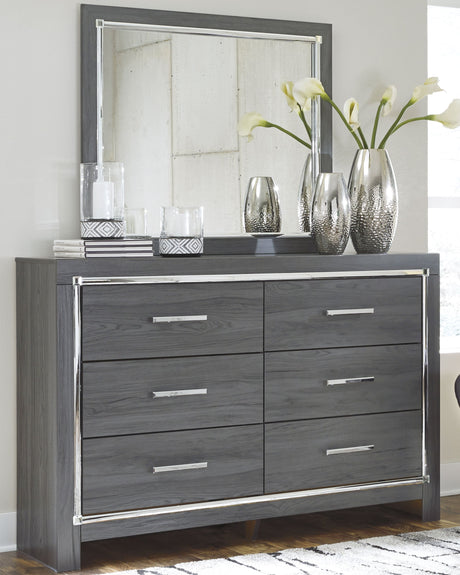 Lodanna Gray LED Upholstered Storage Panel Bedroom Set by Ashley at Eve Furniture