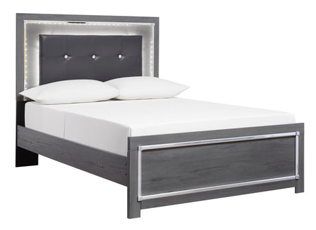 Lodanna Gray LED Upholstered Youth Panel Bedroom Set by Ashley at Eve Furniture