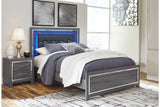 Lodanna Gray Queen LED Upholstered Panel Bed by Ashley at Eve Furniture